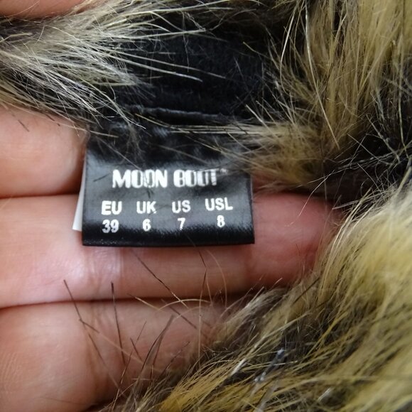 Moon Boot Waterproof Winter Ski Snow Boots With Faux Fur Trim Women Size 7 - Picture 9 of 14